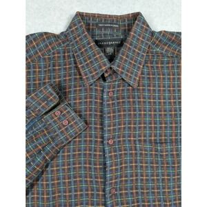 Jhane Barnes Men Shirt Large‎ Plaid Long Sleeve Collared Japan Cotton Blend
